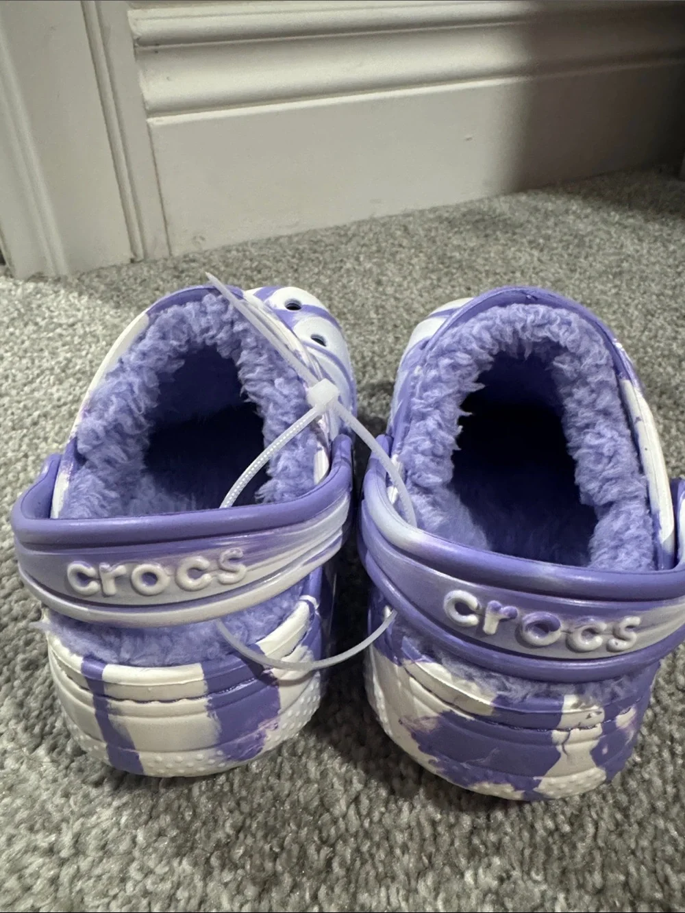 CROCS Toddler CLASSIC LINED MARBLED CLOG Fuzz Lined NWOT